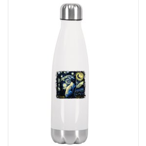 Starry Night Siamese Cat Funny Cat Graphic Cat Lover Stainless Steel Insulated Water Bottle