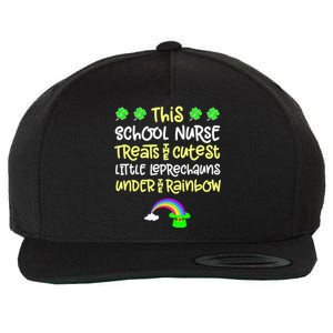 School Nurse St Patrick Day Leprechauns Rainbow Paddy Green Gift Wool Snapback Cap