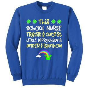 School Nurse St Patrick Day Leprechauns Rainbow Paddy Green Gift Sweatshirt