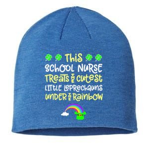 School Nurse St Patrick Day Leprechauns Rainbow Paddy Green Gift Sustainable Beanie