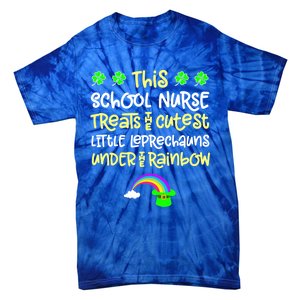 School Nurse St Patrick Day Leprechauns Rainbow Paddy Green Gift Tie-Dye T-Shirt