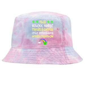 School Nurse St Patrick Day Leprechauns Rainbow Paddy Green Gift Tie-Dyed Bucket Hat