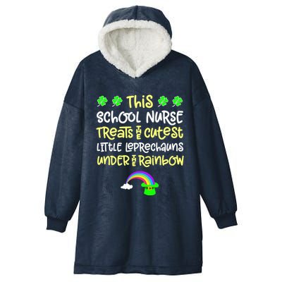 School Nurse St Patrick Day Leprechauns Rainbow Paddy Green Gift Hooded Wearable Blanket