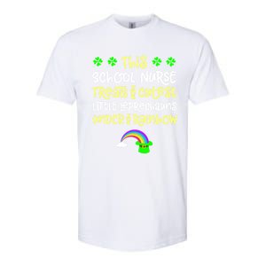 School Nurse St Patrick Day Leprechauns Rainbow Paddy Green Gift Softstyle CVC T-Shirt