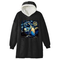 Starry Night Siamese Cat Funny Cat Graphic Cat Lover Hooded Wearable Blanket