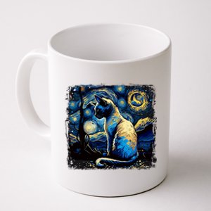 Starry Night Siamese Cat Funny Cat Graphic Cat Lover Coffee Mug