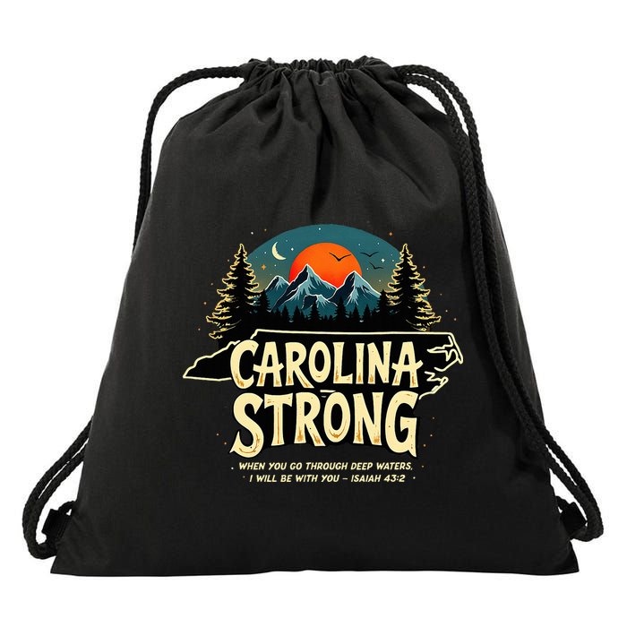 Strong Nc State Carolina Strong Support & Pray For Carolina Drawstring Bag