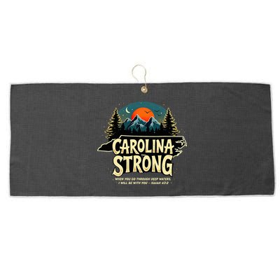 Strong Nc State Carolina Strong Support & Pray For Carolina Large Microfiber Waffle Golf Towel