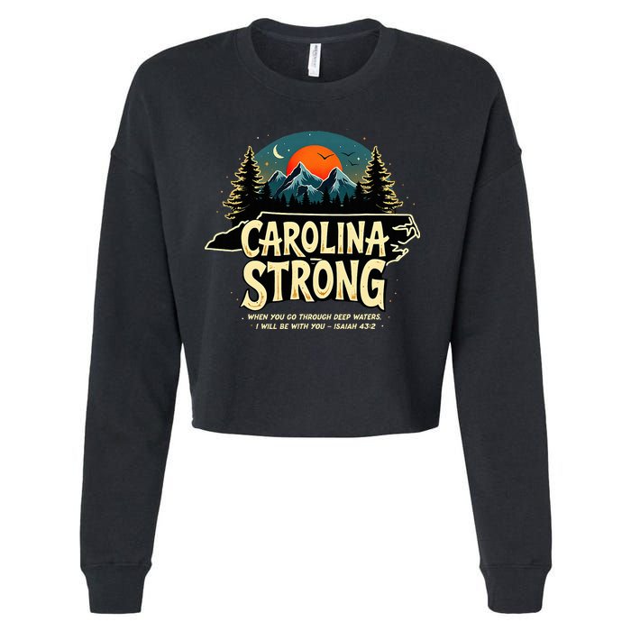 Strong Nc State Carolina Strong Support & Pray For Carolina Cropped Pullover Crew
