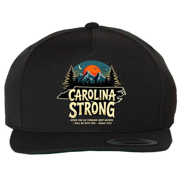 Strong Nc State Carolina Strong Support & Pray For Carolina Wool Snapback Cap