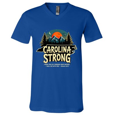 Strong Nc State Carolina Strong Support & Pray For Carolina V-Neck T-Shirt