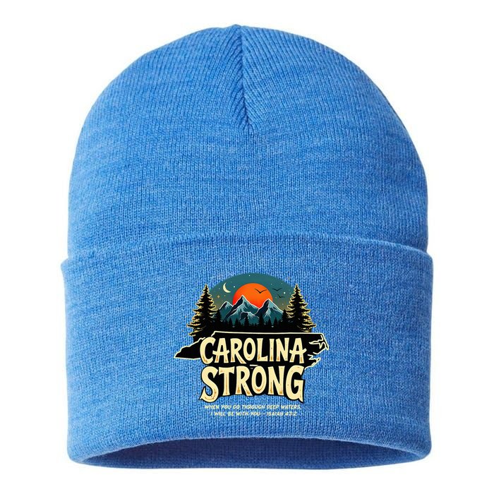 Strong Nc State Carolina Strong Support & Pray For Carolina Sustainable Knit Beanie