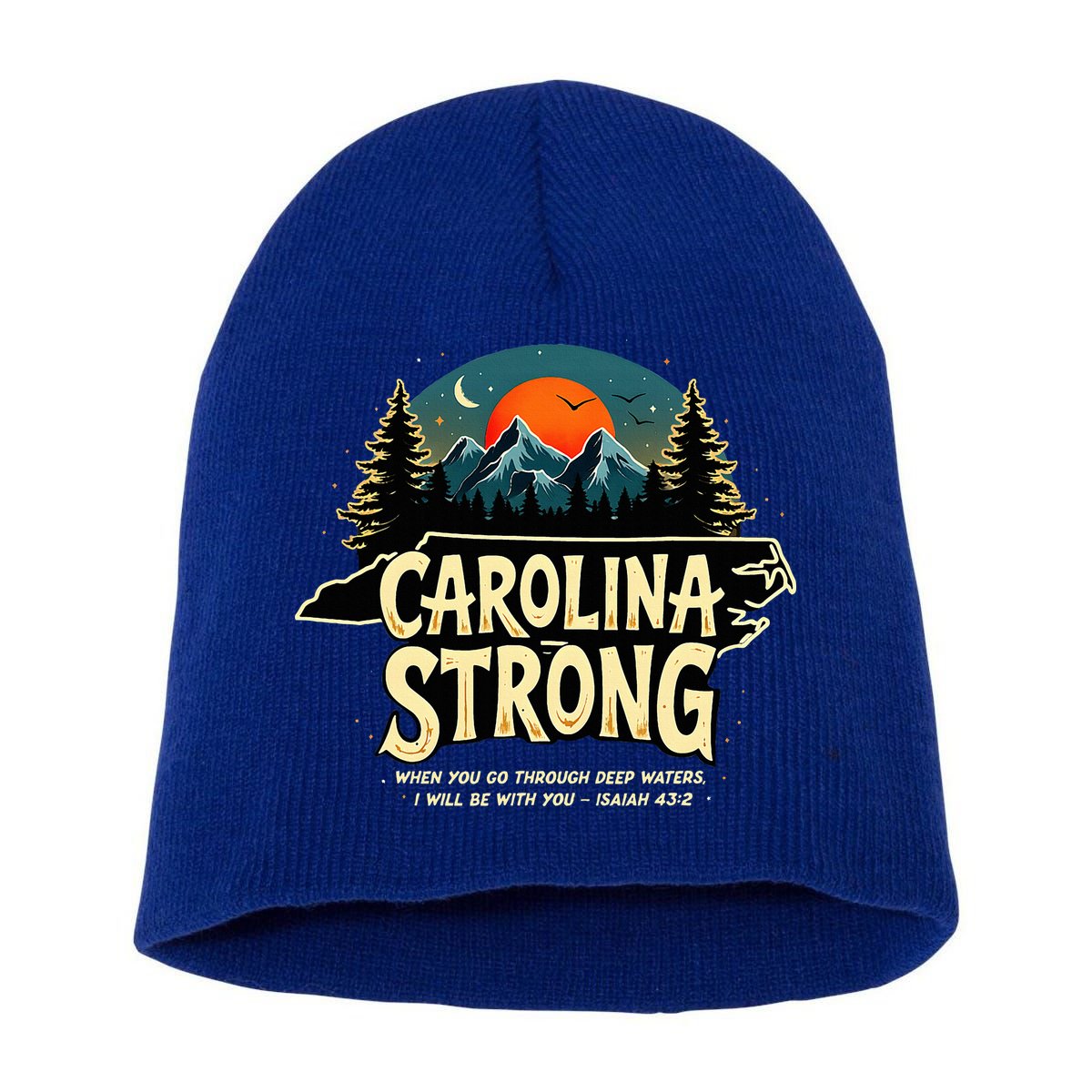 Strong Nc State Carolina Strong Support & Pray For Carolina Short Acrylic Beanie