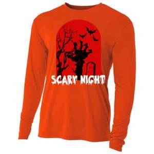 Scary Night Spooky Graveyard Halloween Cooling Performance Long Sleeve Crew