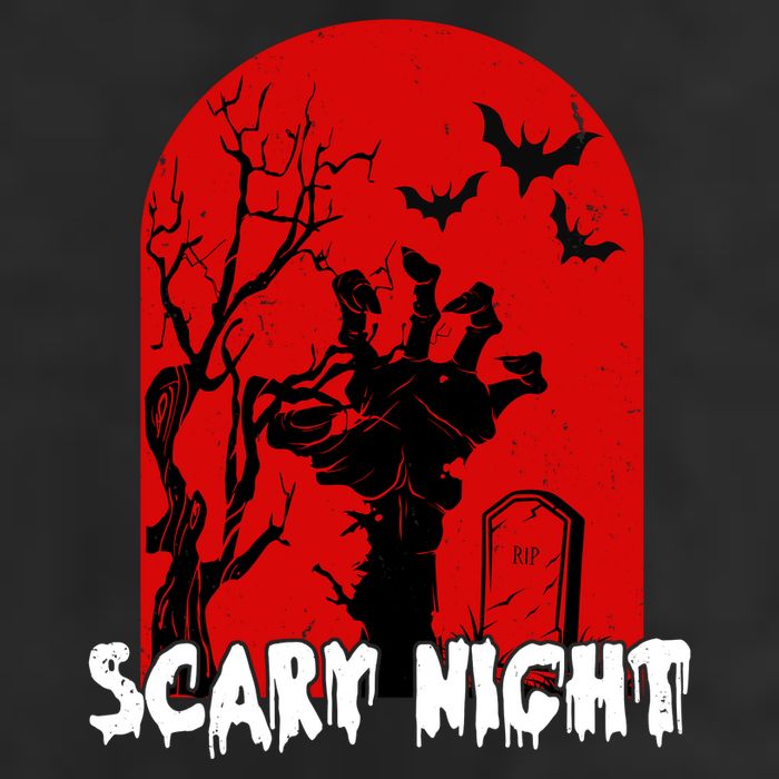 Scary Night Spooky Graveyard Halloween 7 Panel Mesh Trucker Snapback Hat