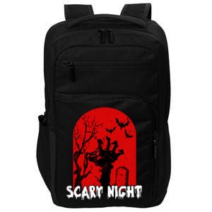 Scary Night Spooky Graveyard Halloween Impact Tech Backpack