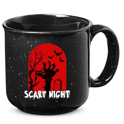 Scary Night Spooky Graveyard Halloween 15oz Campfire Ceramic Mug
