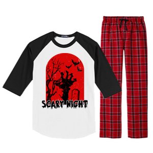 Scary Night Spooky Graveyard Halloween Raglan Sleeve Pajama Set