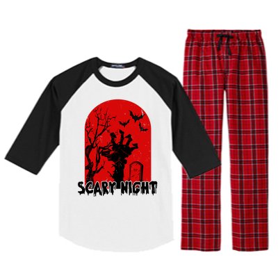 Scary Night Spooky Graveyard Halloween Raglan Sleeve Pajama Set