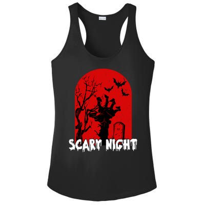 Scary Night Spooky Graveyard Halloween Ladies PosiCharge Competitor Racerback Tank