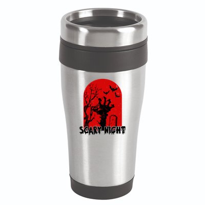 Scary Night Spooky Graveyard Halloween 16oz Travel Tumbler