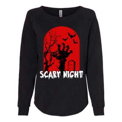 Scary Night Spooky Graveyard Halloween Womens California Wash Sweatshirt