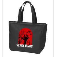 Scary Night Spooky Graveyard Halloween Zip Tote Bag