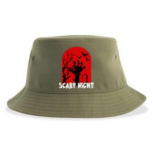 Scary Night Spooky Graveyard Halloween Sustainable Bucket Hat