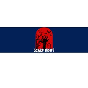 Scary Night Spooky Graveyard Halloween Bumper Sticker