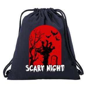 Scary Night Spooky Graveyard Halloween Drawstring Bag