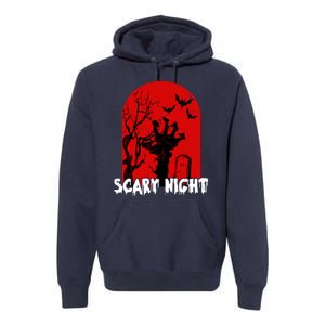 Scary Night Spooky Graveyard Halloween Premium Hoodie