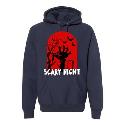 Scary Night Spooky Graveyard Halloween Premium Hoodie