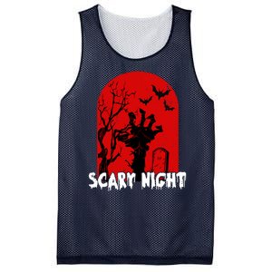 Scary Night Spooky Graveyard Halloween Mesh Reversible Basketball Jersey Tank