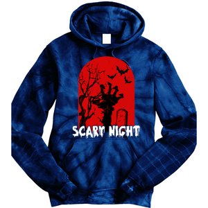 Scary Night Spooky Graveyard Halloween Tie Dye Hoodie