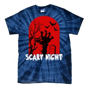 Scary Night Spooky Graveyard Halloween Tie-Dye T-Shirt