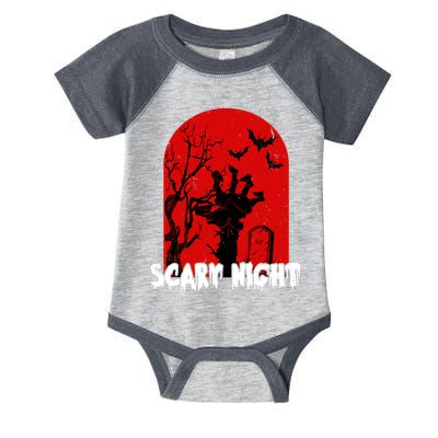 Scary Night Spooky Graveyard Halloween Infant Baby Jersey Bodysuit