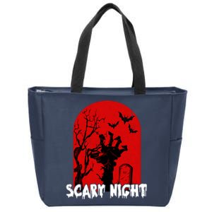 Scary Night Spooky Graveyard Halloween Zip Tote Bag