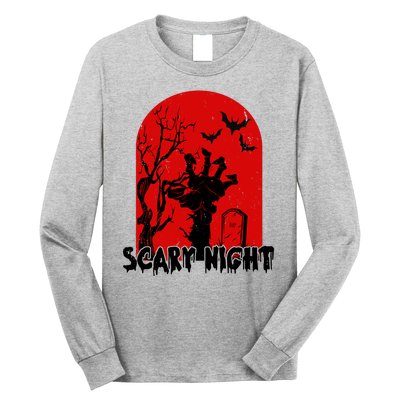 Scary Night Spooky Graveyard Halloween Long Sleeve Shirt