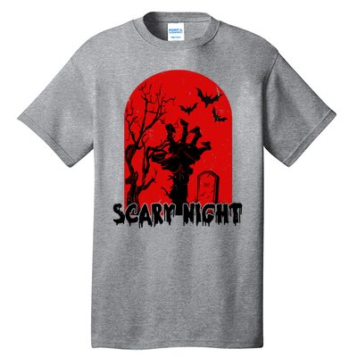 Scary Night Spooky Graveyard Halloween Tall T-Shirt