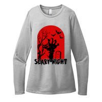 Scary Night Spooky Graveyard Halloween Womens CVC Long Sleeve Shirt