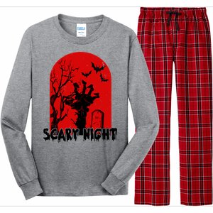 Scary Night Spooky Graveyard Halloween Long Sleeve Pajama Set