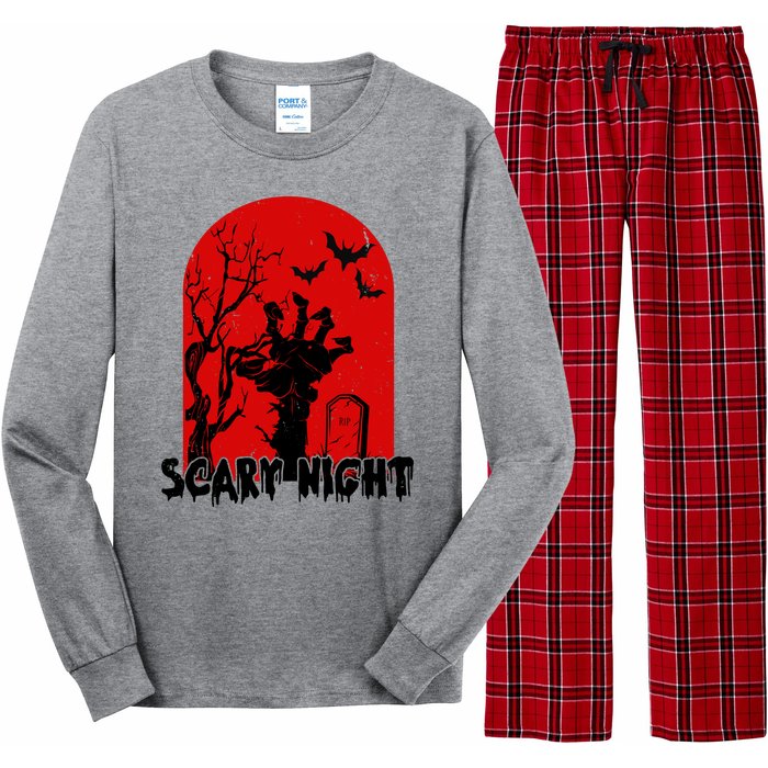 Scary Night Spooky Graveyard Halloween Long Sleeve Pajama Set