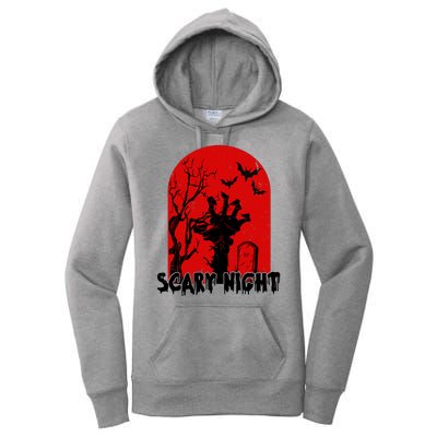 Scary Night Spooky Graveyard Halloween Women's Pullover Hoodie