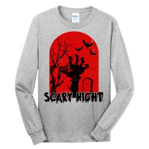 Scary Night Spooky Graveyard Halloween Tall Long Sleeve T-Shirt