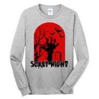 Scary Night Spooky Graveyard Halloween Tall Long Sleeve T-Shirt