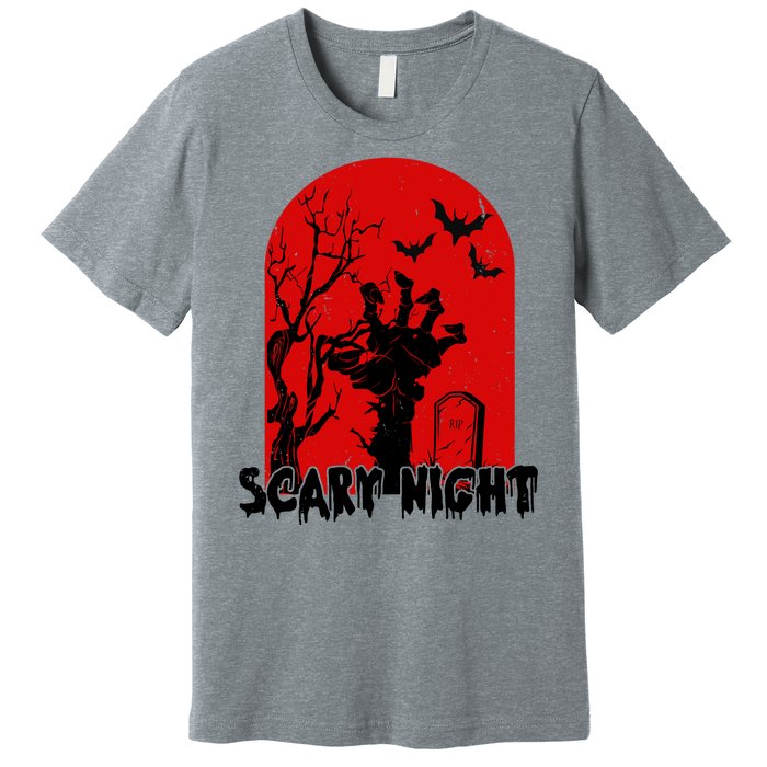 Scary Night Spooky Graveyard Halloween Premium T-Shirt