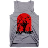 Scary Night Spooky Graveyard Halloween Tank Top