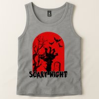 Scary Night Spooky Graveyard Halloween Tank Top