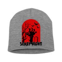 Scary Night Spooky Graveyard Halloween Short Acrylic Beanie