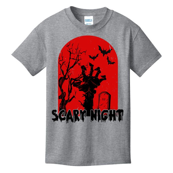 Scary Night Spooky Graveyard Halloween Kids T-Shirt